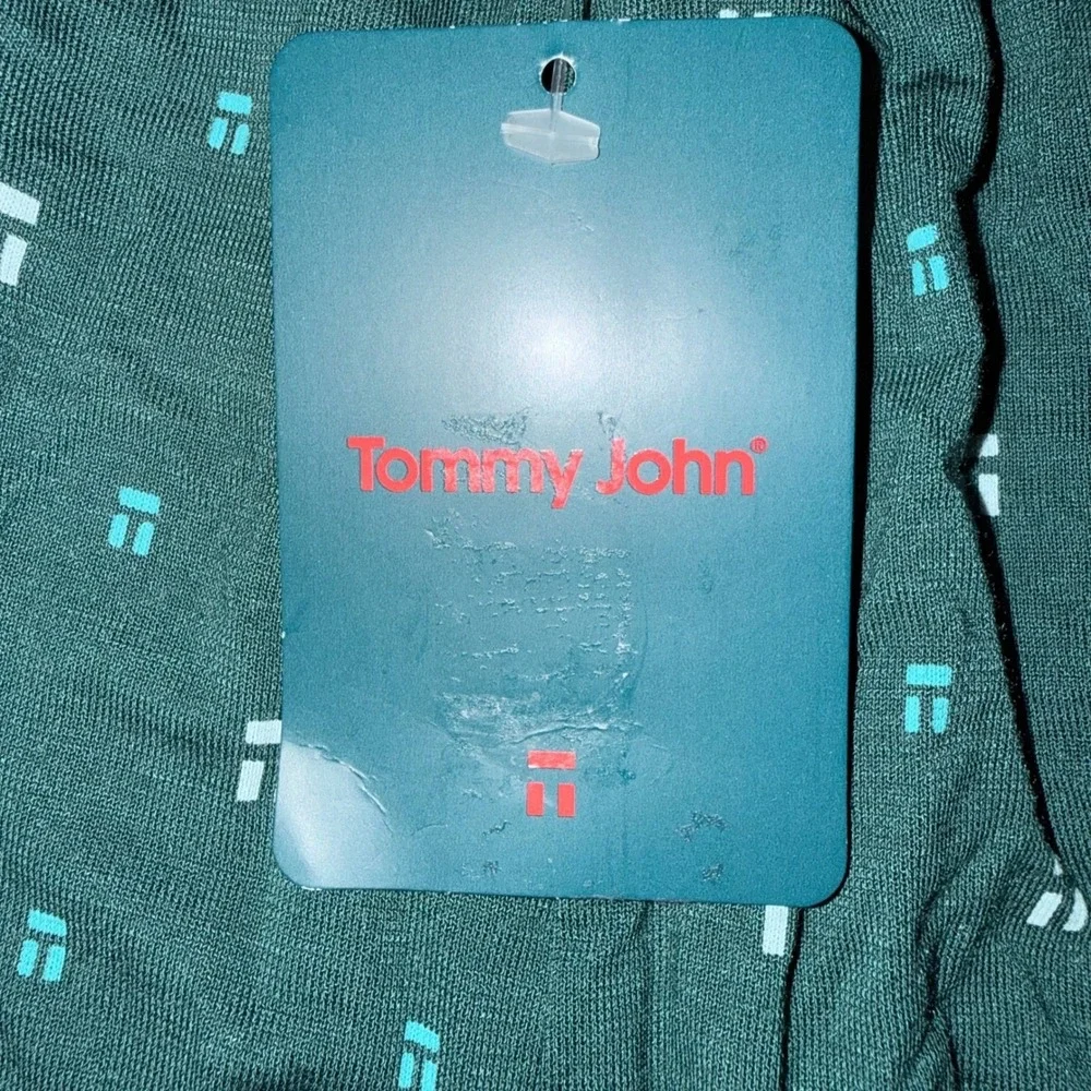 Tommy John Mens Size Medium Green Botanical Garden Logo‎ Sleep Pants Lounge Pant